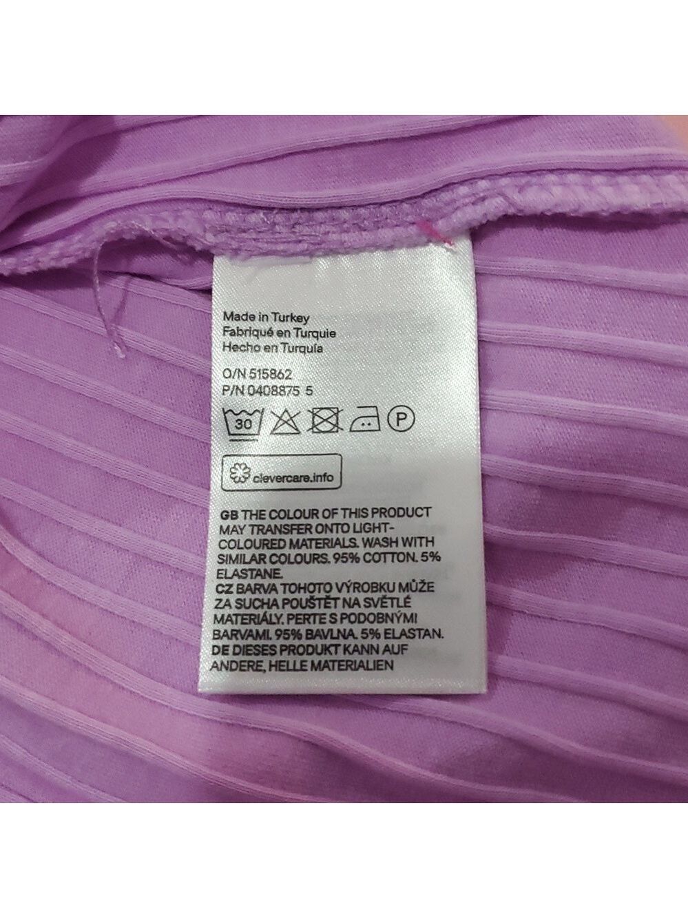 Divided H&M Lavender Ribbed Crop Top Size Large - Picture 4 of 5